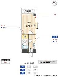 東急東横線 東白楽駅 徒歩1分の賃貸マンション 5階1Kの間取り