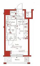 東急田園都市線 三軒茶屋駅 徒歩5分の賃貸マンション 5階ワンルームの間取り