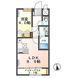 つくばエクスプレス 万博記念公園駅 徒歩38分の賃貸アパート 1階1LDKの間取り