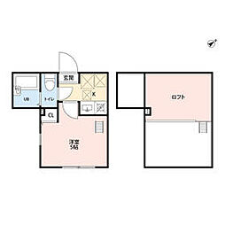 京急本線 京急富岡駅 徒歩10分の賃貸アパート 1階ワンルームの間取り