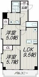 東急池上線 石川台駅 徒歩3分の賃貸マンション 1階2LDKの間取り