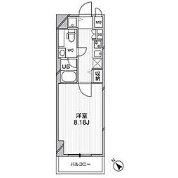 ルクレ西馬込 3階1Kの間取り