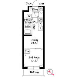 JR京浜東北・根岸線 赤羽駅 徒歩9分の賃貸マンション 1階1DKの間取り