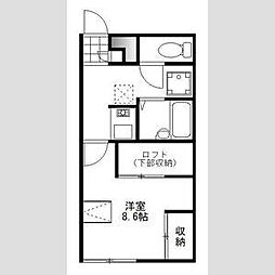 JR両毛線 駒形駅 徒歩35分の賃貸アパート 1階1Kの間取り