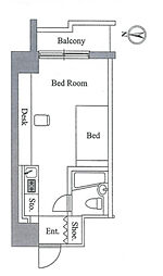JR山手線 田端駅 徒歩7分の賃貸マンション 3階ワンルームの間取り