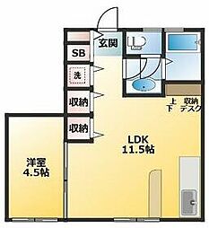都営浅草線 西馬込駅 徒歩10分の賃貸アパート 1階1LDKの間取り