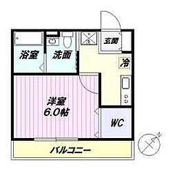 東武伊勢崎線 大袋駅 徒歩10分の賃貸アパート 3階1Kの間取り
