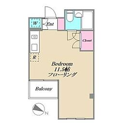 西武池袋線 西所沢駅 徒歩7分の賃貸マンション 3階ワンルームの間取り