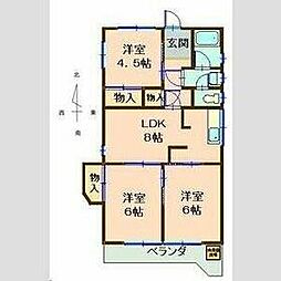 JR東海道本線 相見駅 4.3kmの賃貸アパート 1階3LDKの間取り