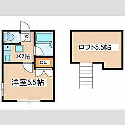 西武新宿線 新井薬師前駅 徒歩10分の賃貸アパート 1階1Kの間取り