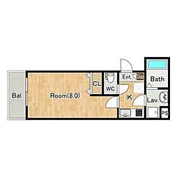 JR内房線 本千葉駅 徒歩5分の賃貸アパート 1階1Kの間取り