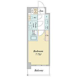 近鉄名古屋線 近鉄四日市駅 徒歩8分の賃貸マンション 6階1Kの間取り