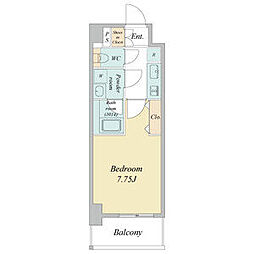 近鉄名古屋線 近鉄四日市駅 徒歩8分の賃貸マンション 6階1Kの間取り