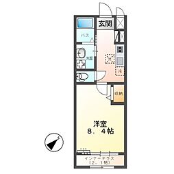 つくばエクスプレス 万博記念公園駅 徒歩27分の賃貸アパート 1階1Kの間取り