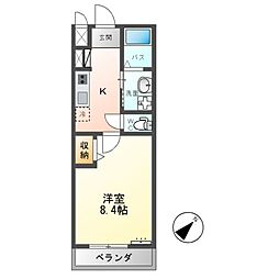 つくばエクスプレス 万博記念公園駅 徒歩27分の賃貸アパート 2階1Kの間取り
