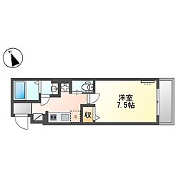JR青梅線 昭島駅 徒歩4分の賃貸マンション 4階1Kの間取り