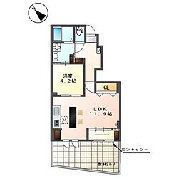 JR関西本線 弥富駅 徒歩18分の賃貸アパート 1階1LDKの間取り