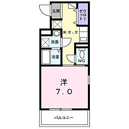 JR京浜東北・根岸線 川口駅 徒歩15分の賃貸マンション 3階1Kの間取り