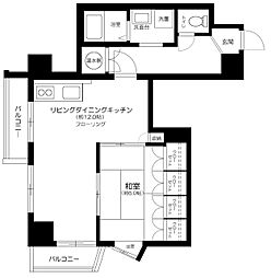 キャッスルマンション両国 7階1LDKの間取り