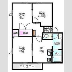 メゾンドールK　A棟 1階3DKの間取り