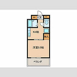 東京メトロ有楽町線 地下鉄成増駅 徒歩4分の賃貸マンション 5階1Kの間取り