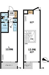 JR山手線 目黒駅 徒歩18分の賃貸マンション 5階ワンルームの間取り