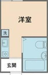 ポルシェ蒲田本町 205 2階ワンルームの間取り