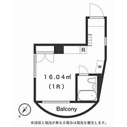 JR中央線 高円寺駅 徒歩13分の賃貸マンション 3階ワンルームの間取り