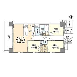 ドレッセ南馬込ブルームレジデンス 7階3LDKの間取り