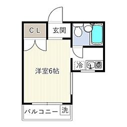 名鉄豊川線 諏訪町駅 徒歩4分の賃貸マンション 5階1Kの間取り