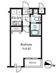 SIN-City哲学堂REV PREST 503号室 5階1Kの間取り