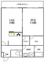 JR常磐線 南柏駅 徒歩14分の賃貸アパート 1階1LDKの間取り