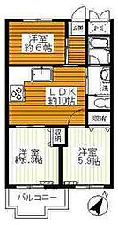 第3シャルム西馬込 1階3LDKの間取り