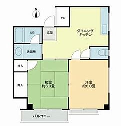 東武東上線 東武練馬駅 徒歩8分の賃貸マンション 3階2DKの間取り