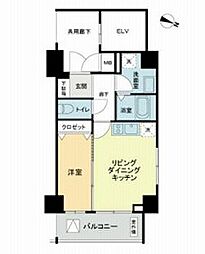 都営三田線 板橋本町駅 徒歩5分の賃貸マンション 7階1DKの間取り