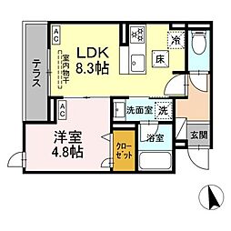 東武伊勢崎線 西新井駅 徒歩8分の賃貸アパート 1階1LDKの間取り