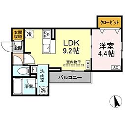 東武伊勢崎線 西新井駅 徒歩8分の賃貸アパート 3階1LDKの間取り