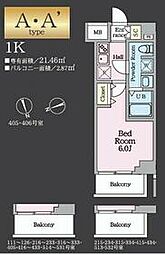JR埼京線 戸田駅 徒歩12分の賃貸マンション 5階1Kの間取り