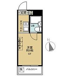 メゾン・ド・オルジュ 2階ワンルームの間取り