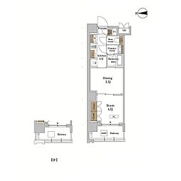 ＲＪＲプレシア蒲田 3階1DKの間取り