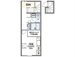 名鉄常滑線 常滑駅 徒歩20分の賃貸アパート 2階1Kの間取り