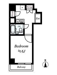 ドルチェ新宿 201号室 2階1Kの間取り