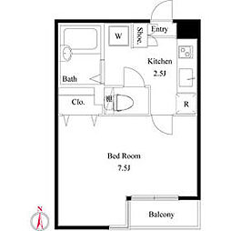 京急本線 立会川駅 徒歩2分の賃貸マンション 1階1Kの間取り
