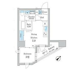 東武東上線 大山駅 徒歩8分の賃貸マンション 11階1DKの間取り