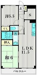 東京モノレール 昭和島駅 徒歩10分の賃貸マンション 2階2SLDKの間取り