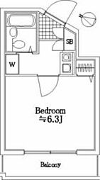 京王線 代田橋駅 徒歩7分の賃貸マンション 7階1Kの間取り