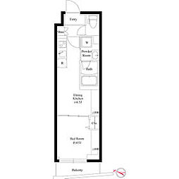 都営三田線 志村三丁目駅 徒歩7分の賃貸マンション 1階1DKの間取り