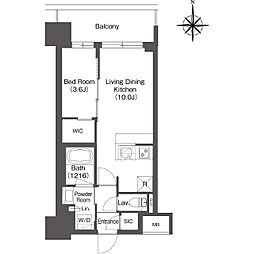 Osaka Metro御堂筋線 東三国駅 徒歩6分の賃貸マンション 12階1LDKの間取り