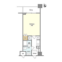 東京メトロ千代田線 代々木公園駅 徒歩6分の賃貸マンション 2階1Kの間取り