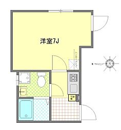 西武池袋線 練馬高野台駅 徒歩13分の賃貸アパート 2階1Kの間取り